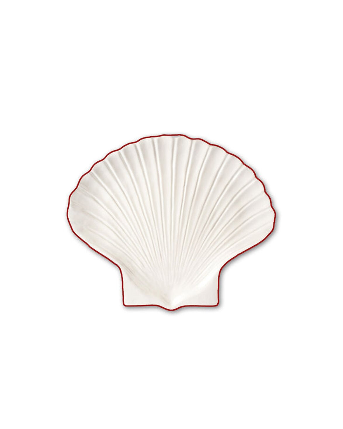 Small Plate Shell Line White/Red