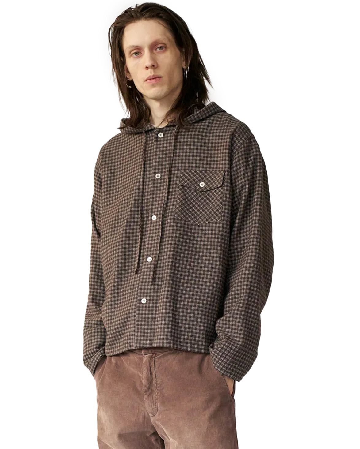 Merle Hooded Overshirt Check