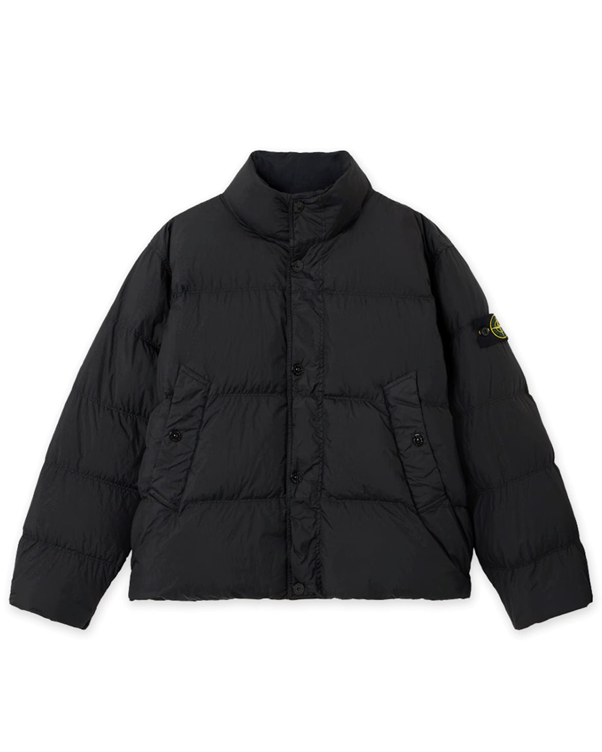 4100109 Crinkle Reps Nylon Bomber Jacket Black