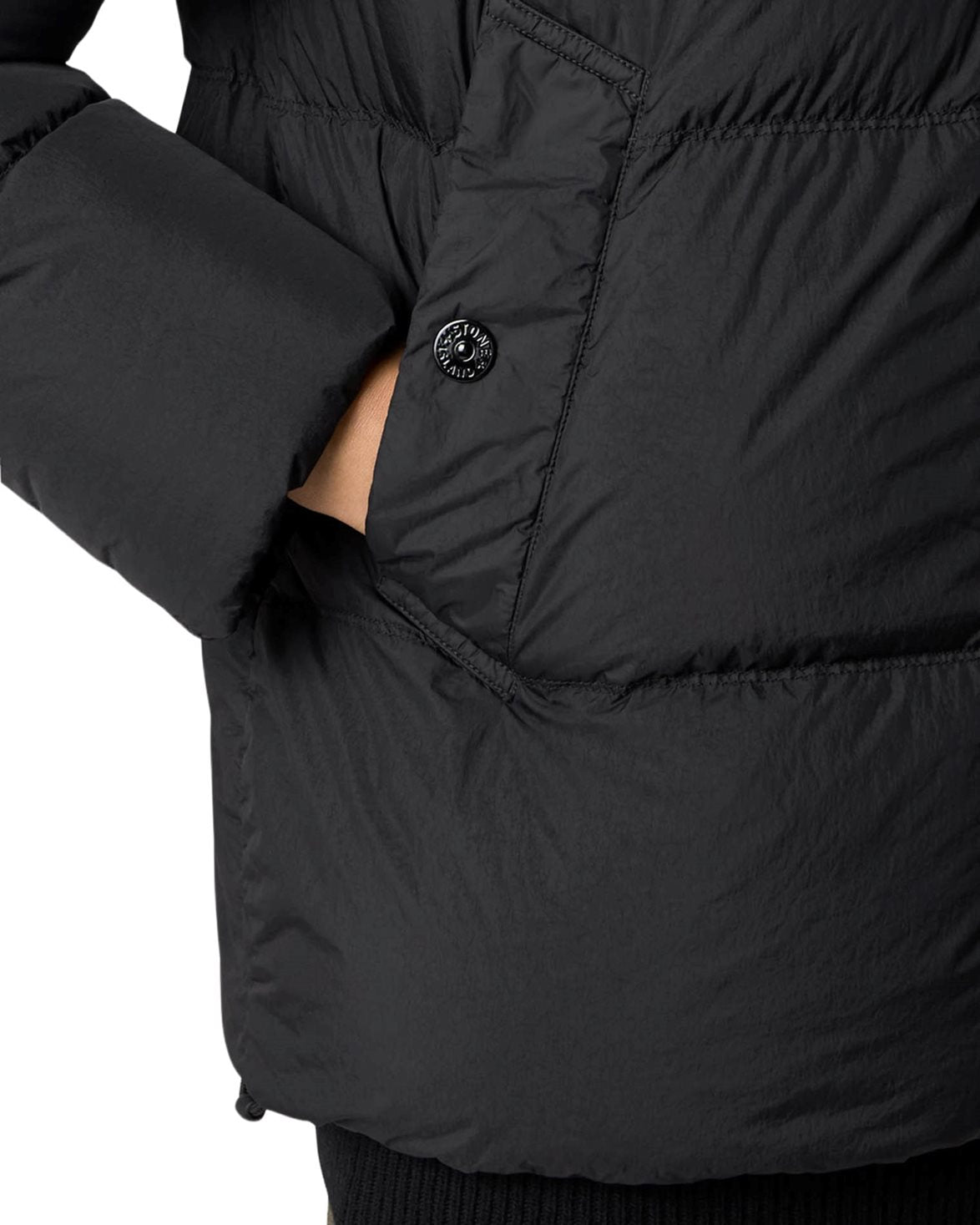 4100109 Crinkle Reps Nylon Bomber Jacket Black