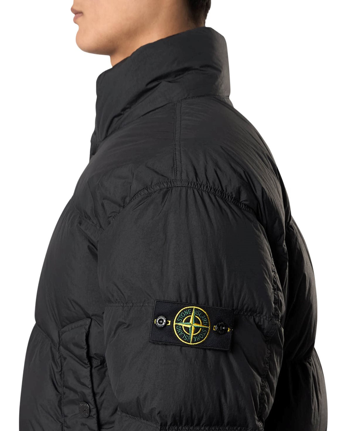 4100109 Crinkle Reps Nylon Bomber Jacket Black