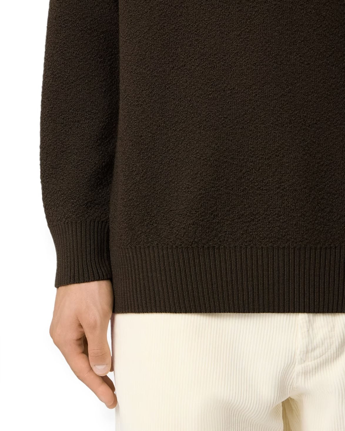 5100011 Knitted Wool Crew Neck Sweater Coal Grey
