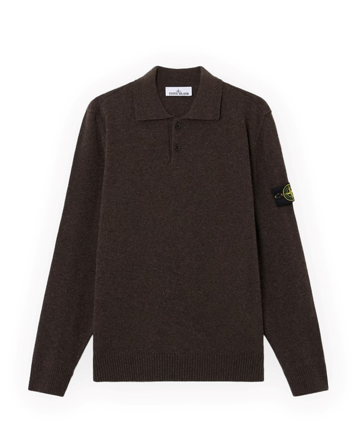 5100018 Geelong Wool Buttoned Polo Jumper Lead Grey