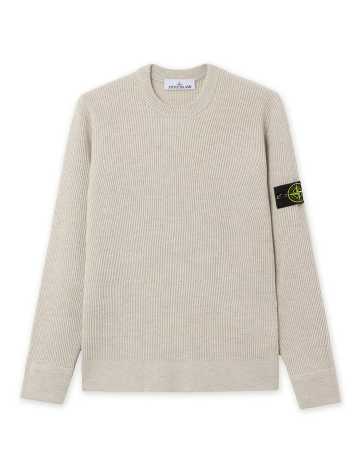 5100053 Ribbed Wool Crewneck Sweater Sand Melange