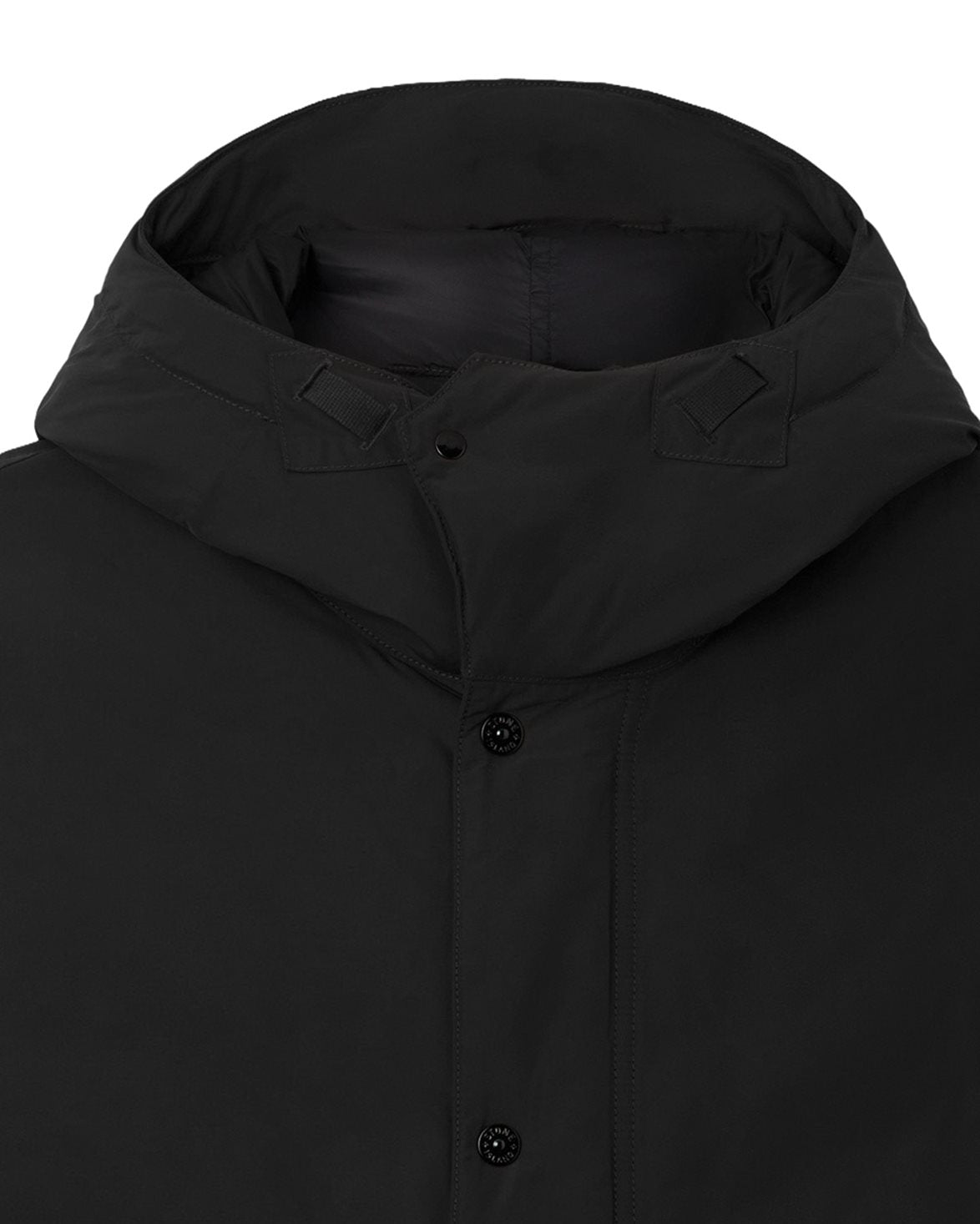 7100006 Hooded Micro Twill Nylon Parka Black