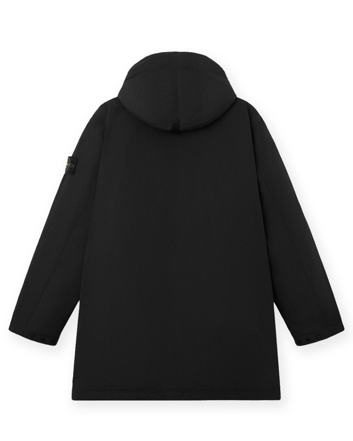 7100006 Hooded Micro Twill Nylon Parka Black
