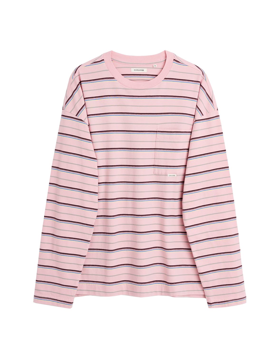 Stripe Long Sleeve Pocket Tee Pink