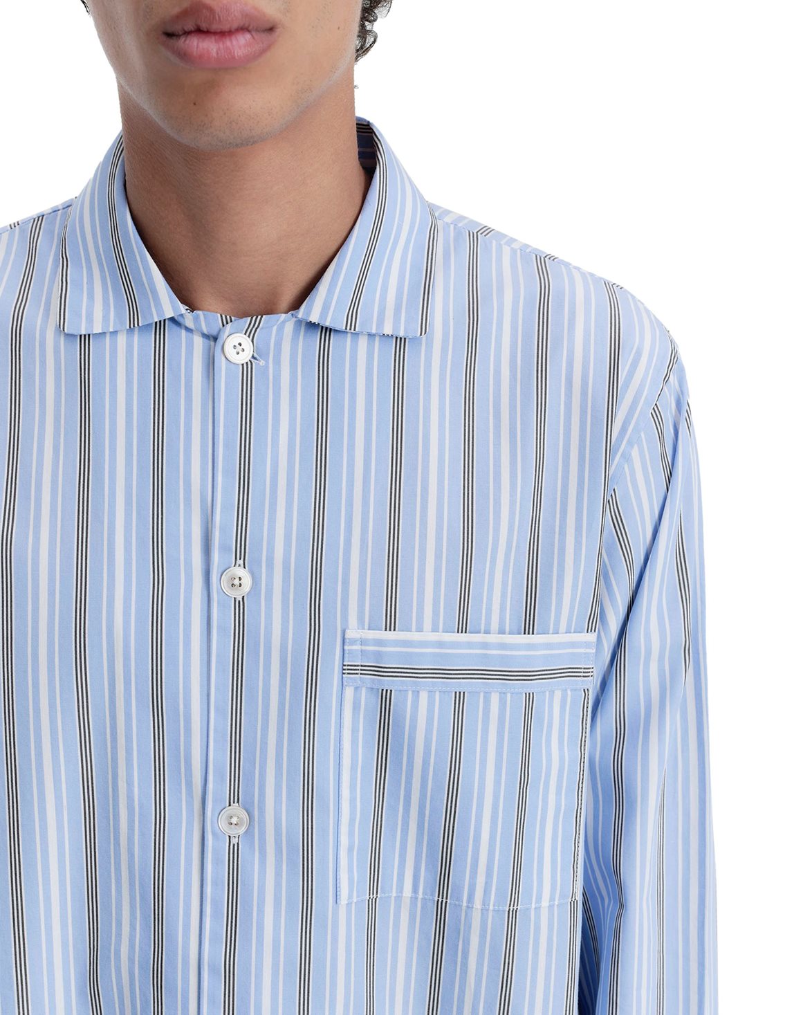 Poplin Pyjamas Shirt Stave Stripes