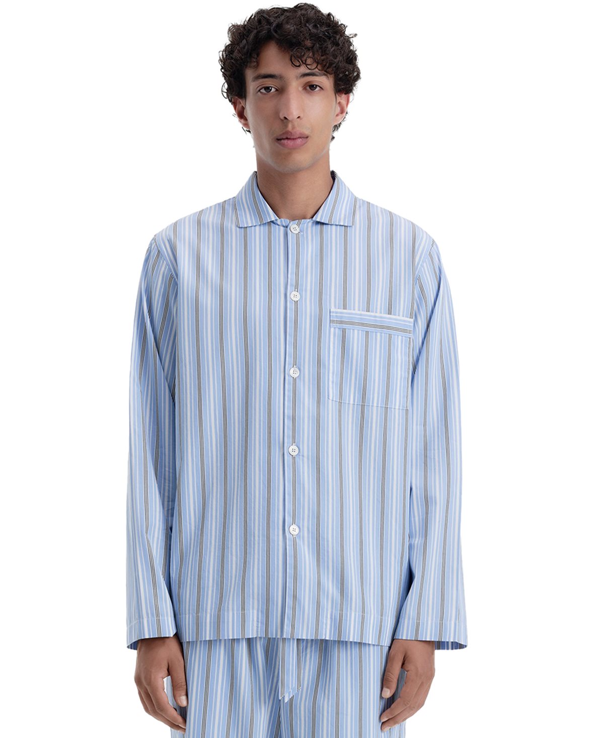 Poplin Pyjamas Shirt Stave Stripes