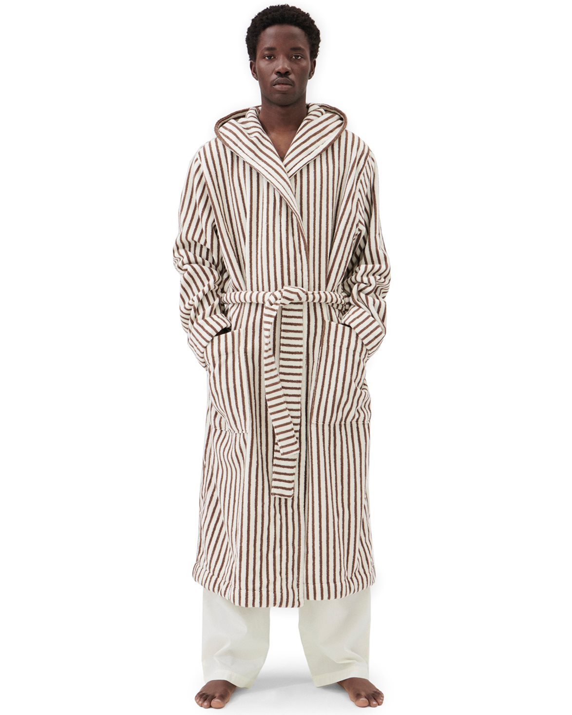 Terry Hooded Bathrobe Kodiak Stripes