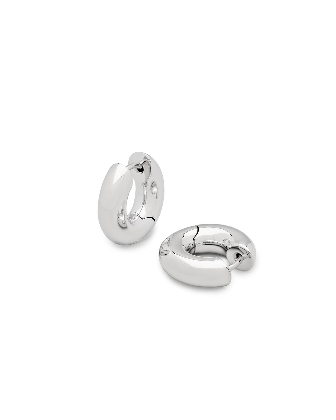 Chunky Hoops Polished Small Silver
