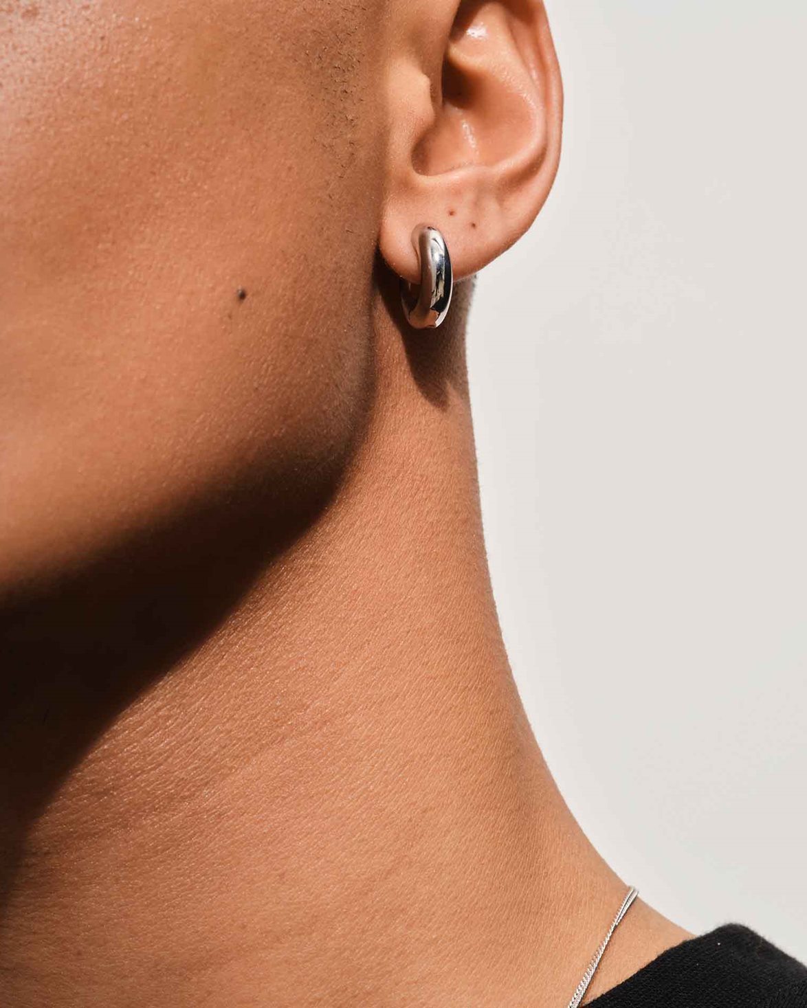 Chunky Hoops Polished Small Silver