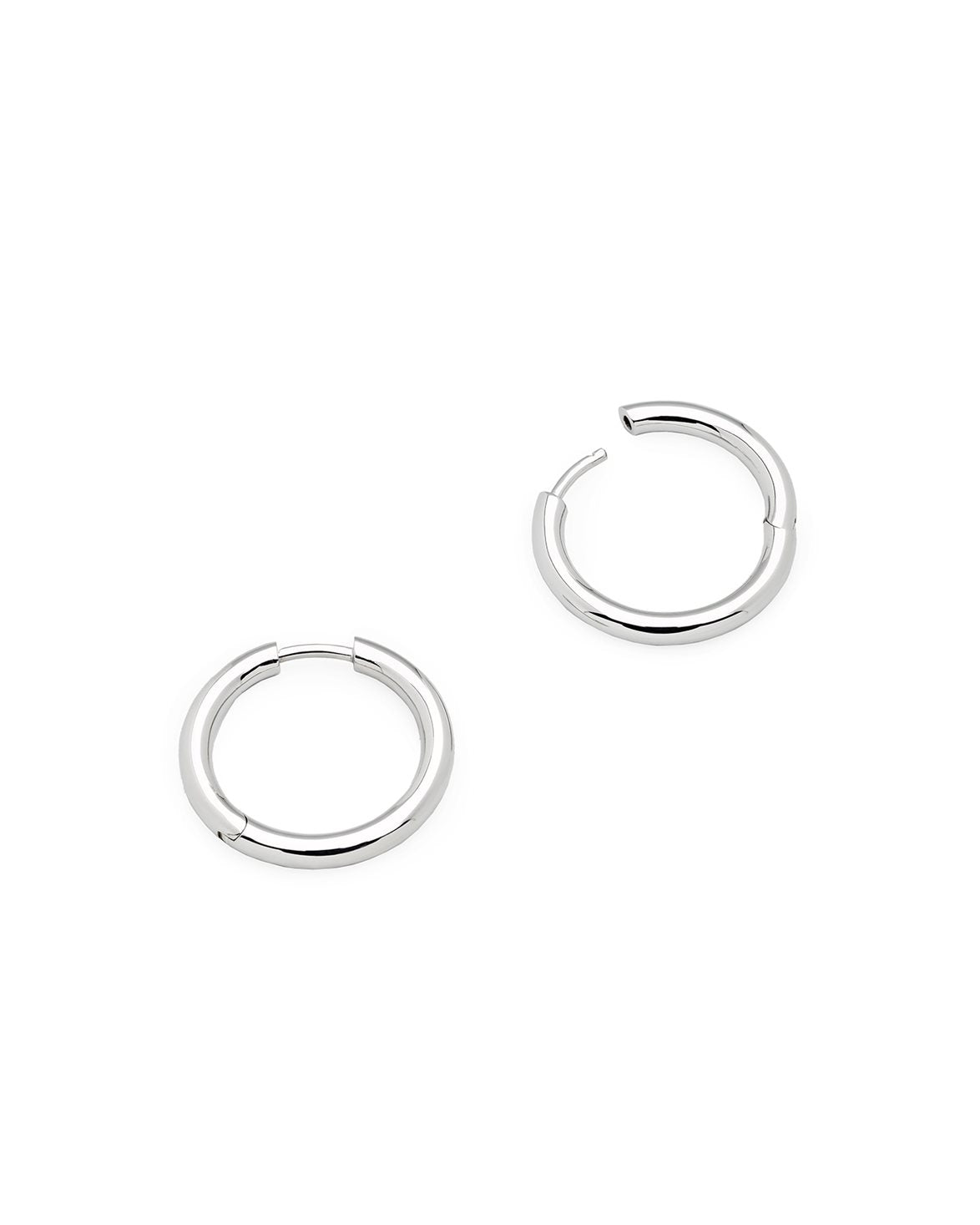Classic Hoop Earrings Medium Silver