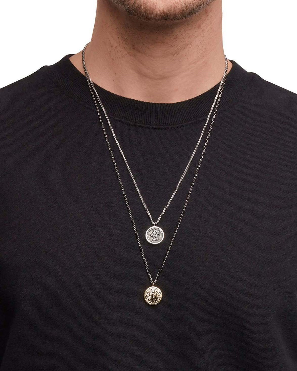 Coin Pendant Necklace Silver