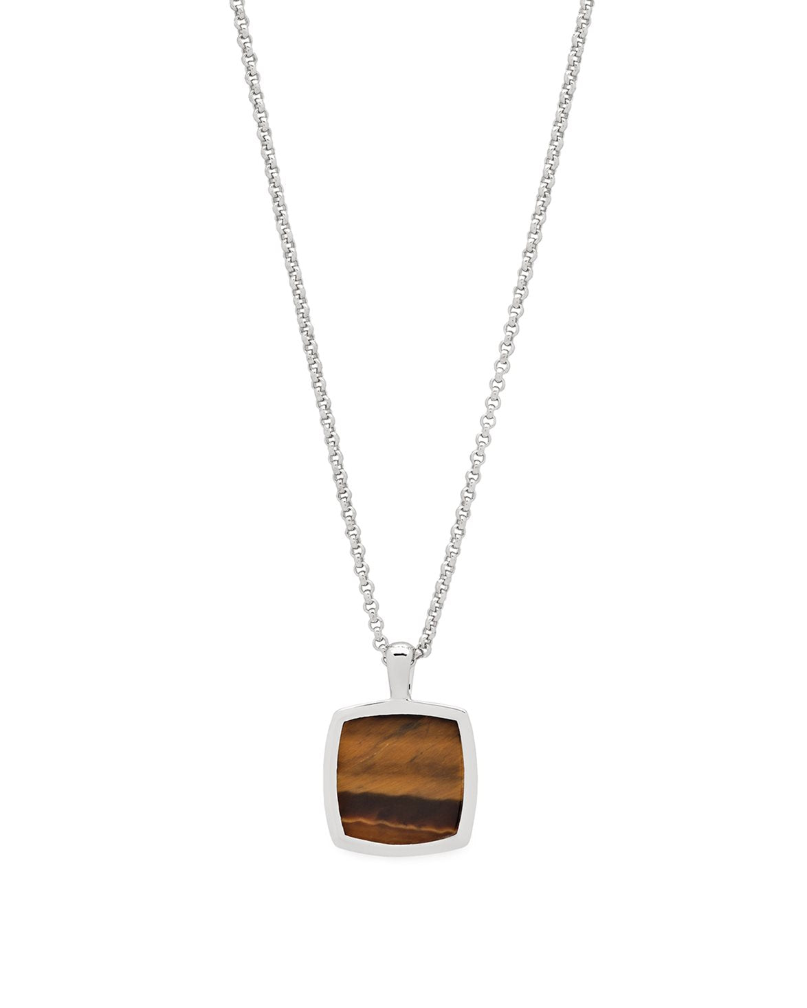 Cushion Pendant Necklace Tiger Eye