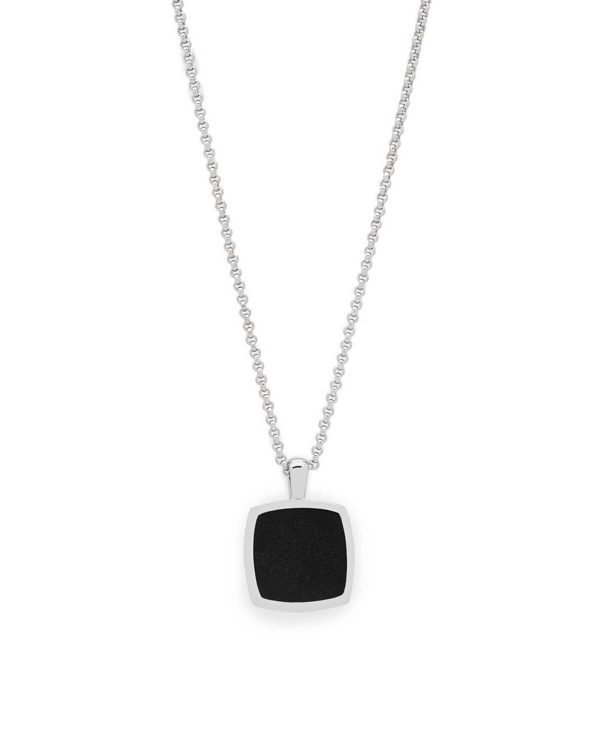 Cushion Pendant Onyx Silver