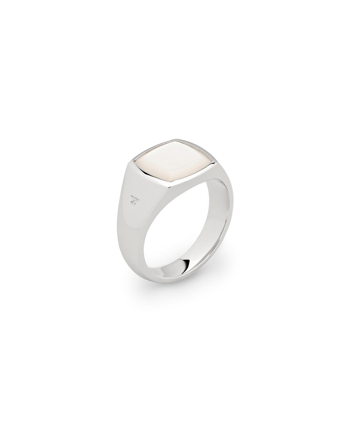 Kay Ring White Mop Silver