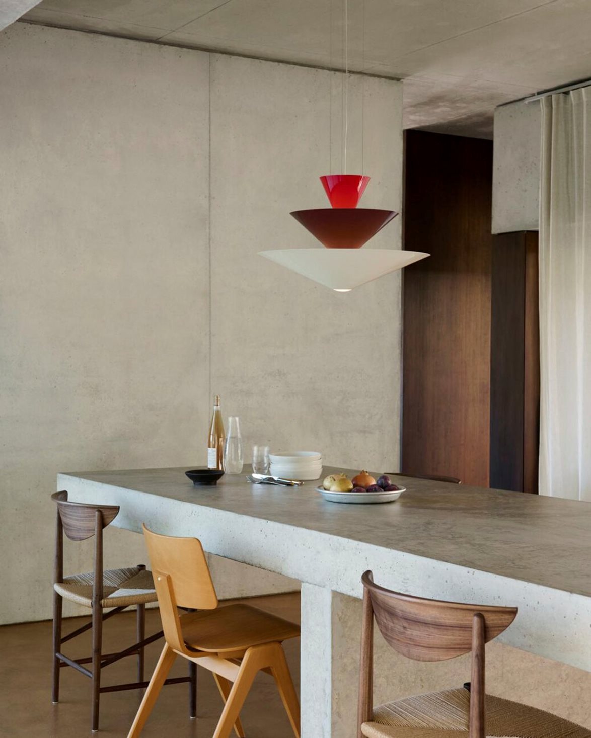 Gio Chandelier Ln14 Ø60 Cm Vermilion Red & Dark Burgundy & Ecru White