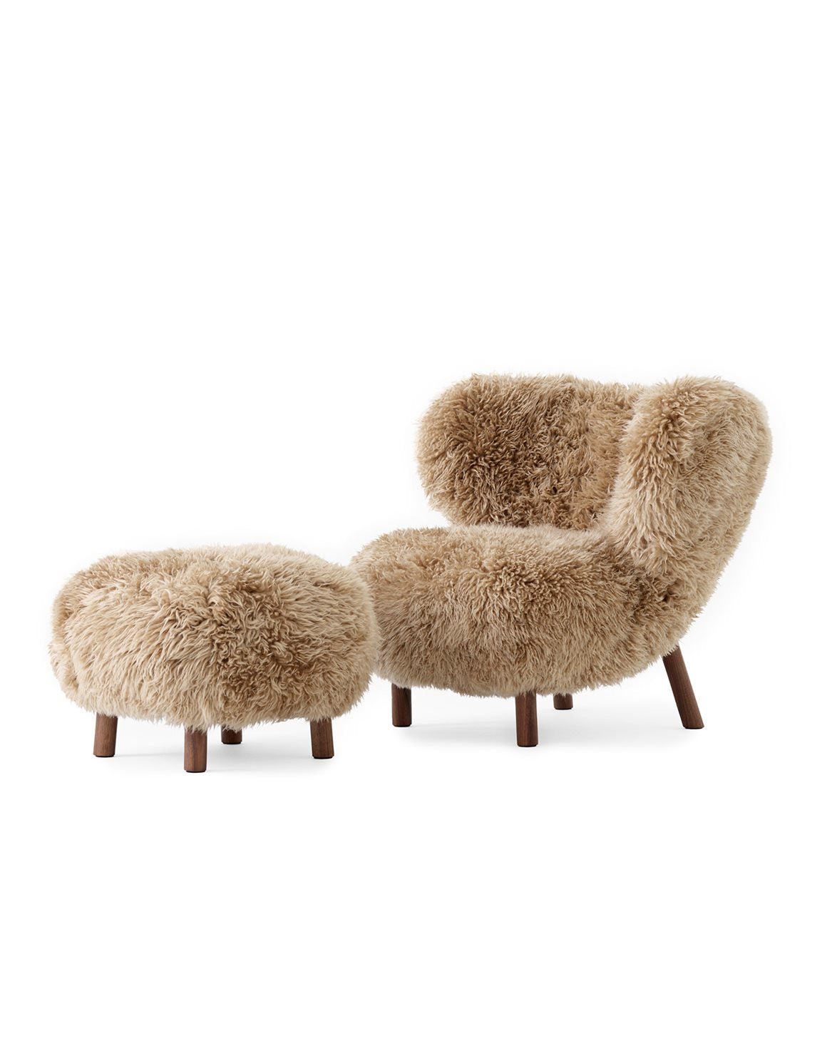 Little Petra V1 Incl. Pouf ATD1 Oiled Walnut/Sheepskin Honey