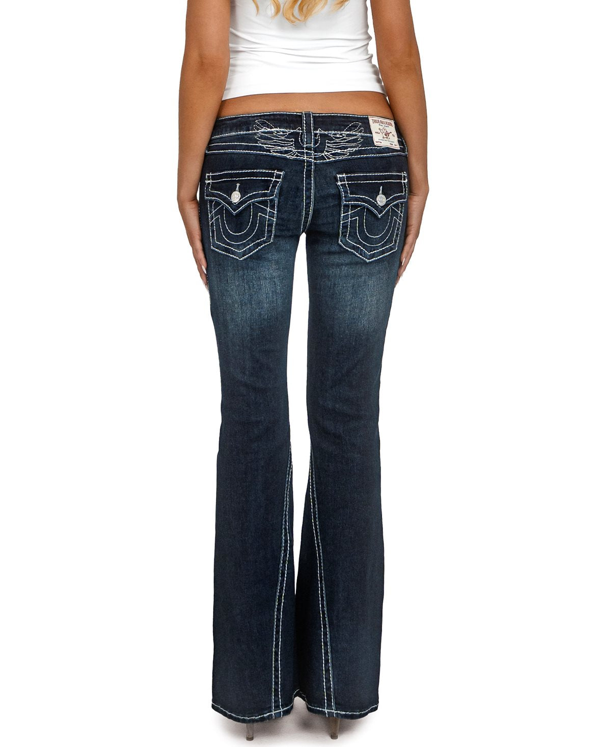 Joey Lr Flare Lurex Big T Flap Jeans Stone Fox