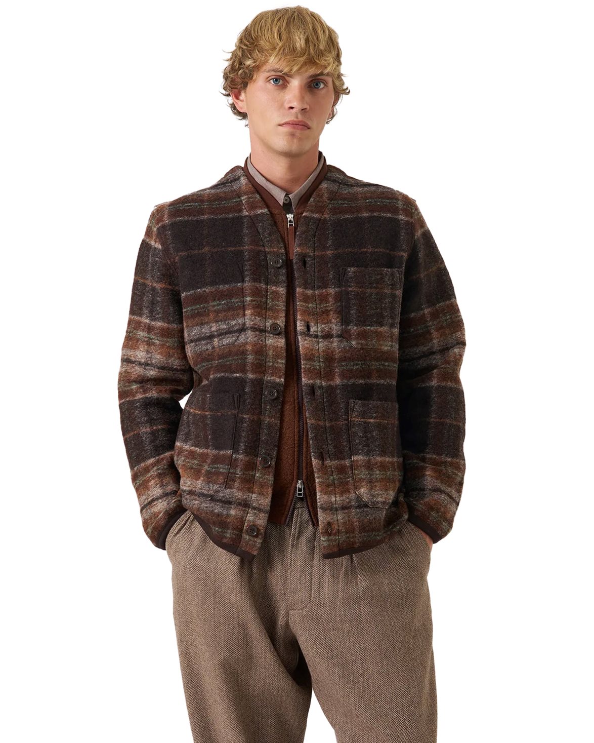 Cardigan Brown Check