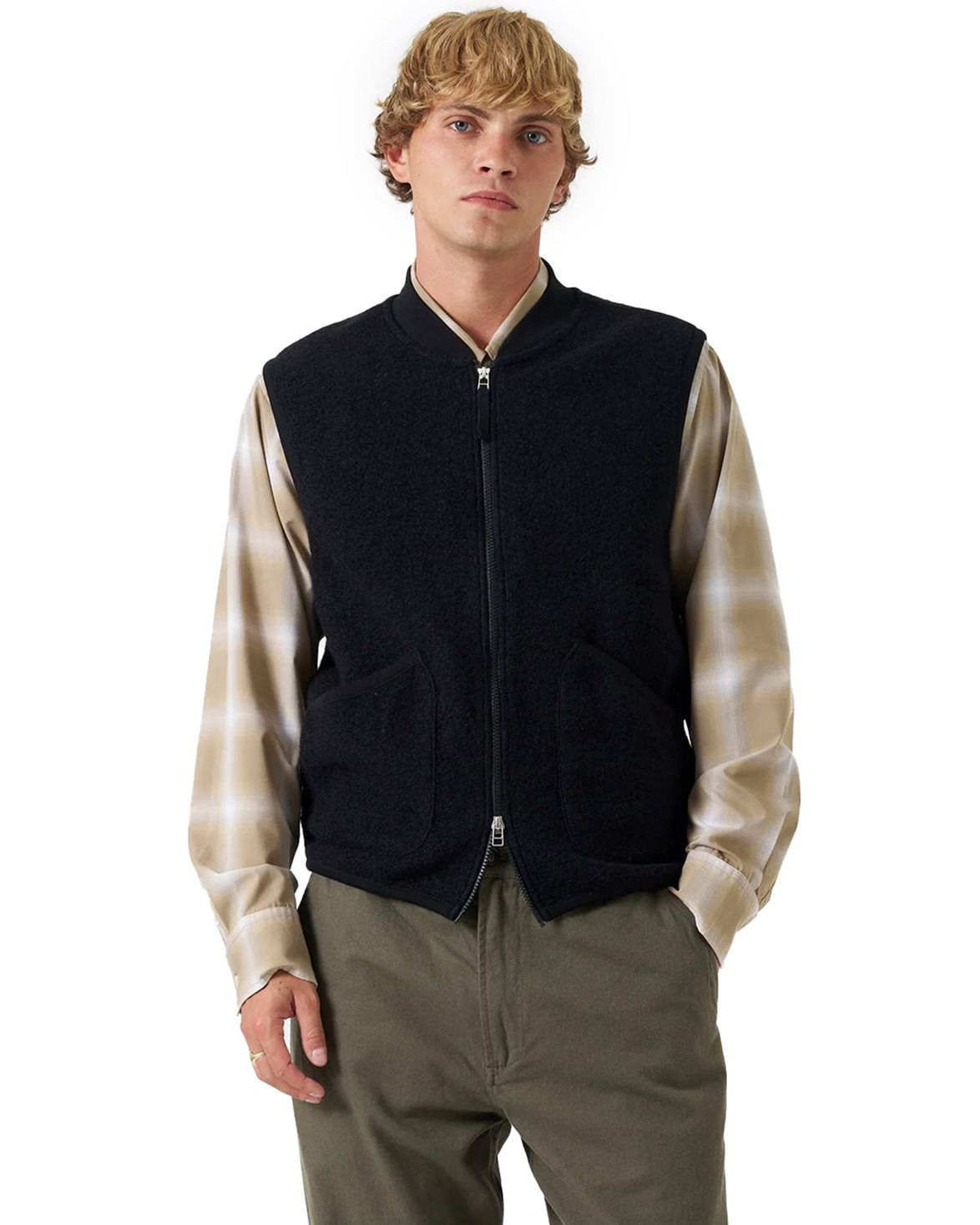 Zip Waistcoat Black