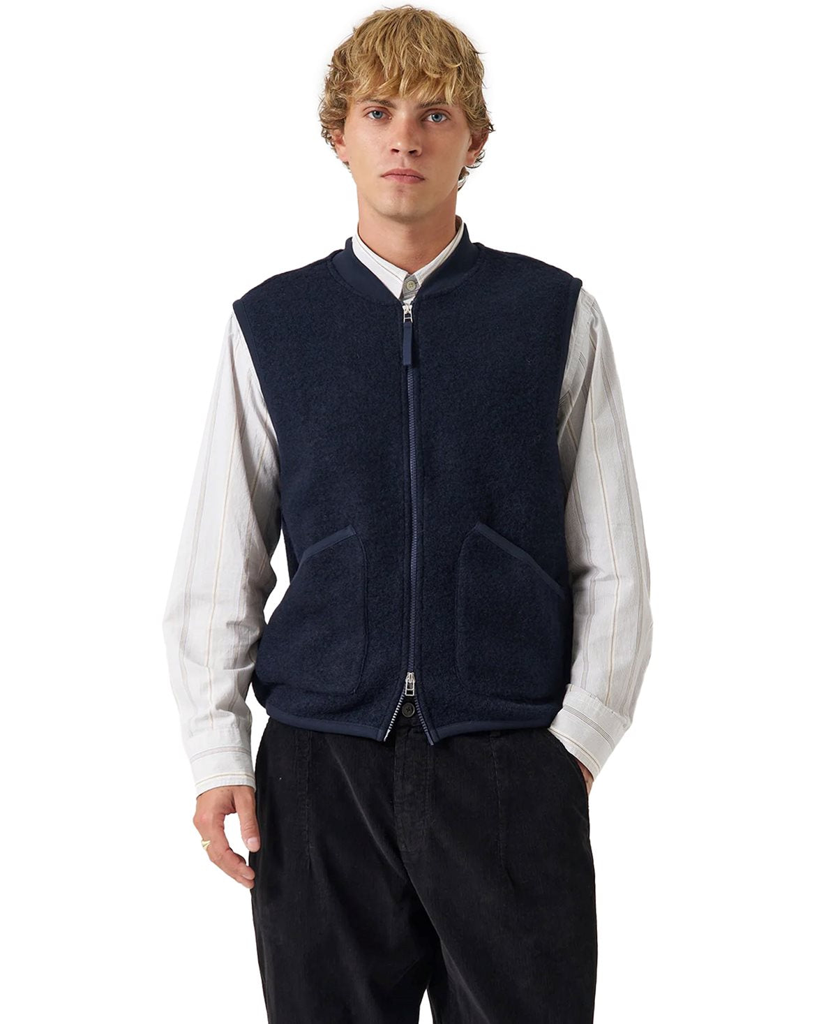 Zip Waistcoat Navy