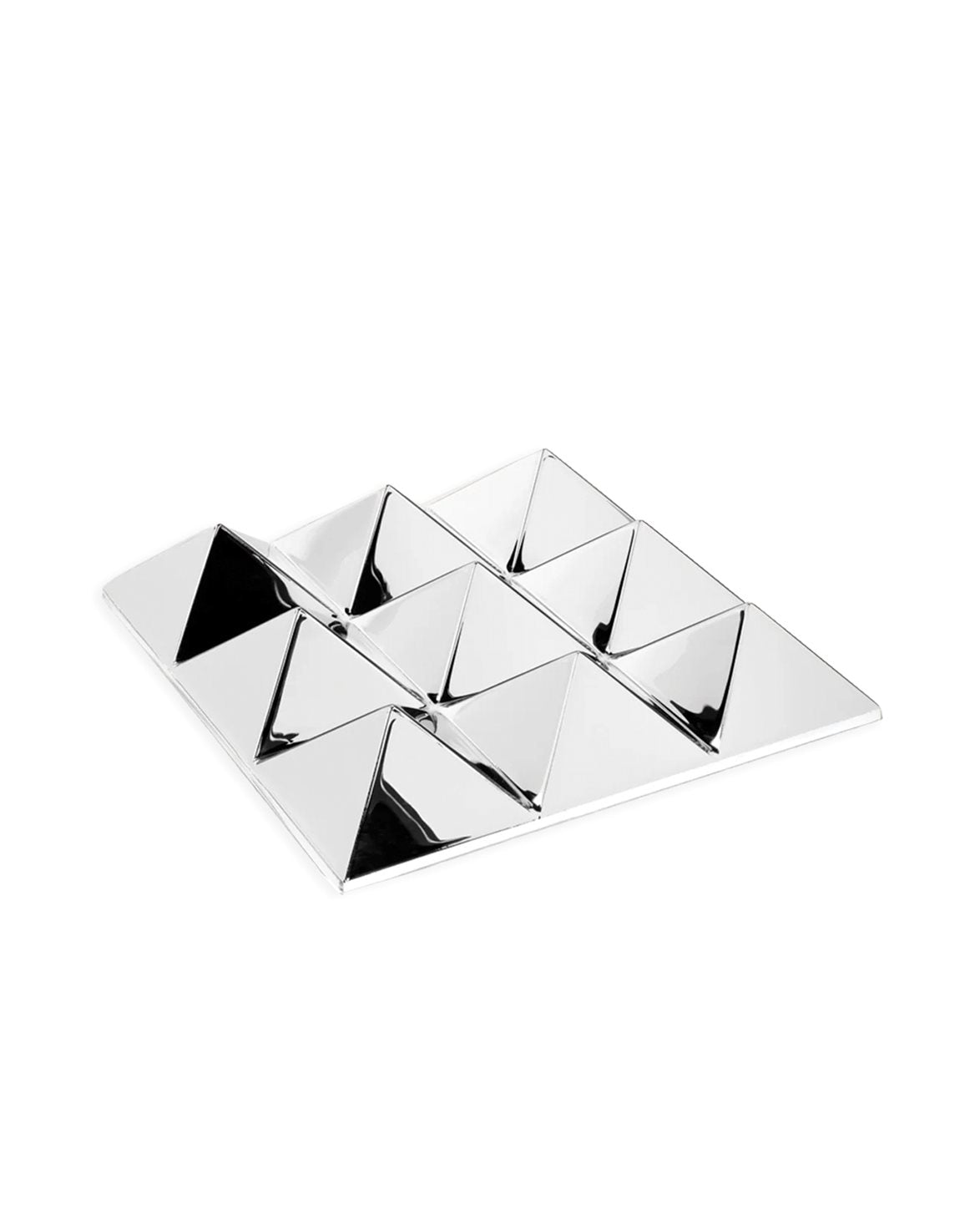 Mirror Sculptures 9 Pyramids Silver