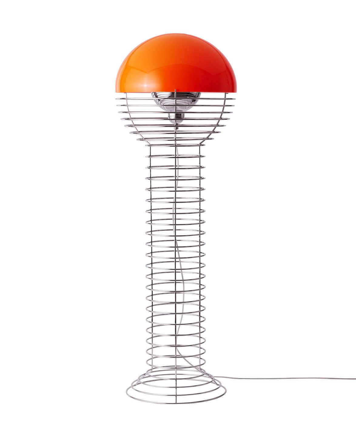 Wire Floor Lamp Chrome/Orange