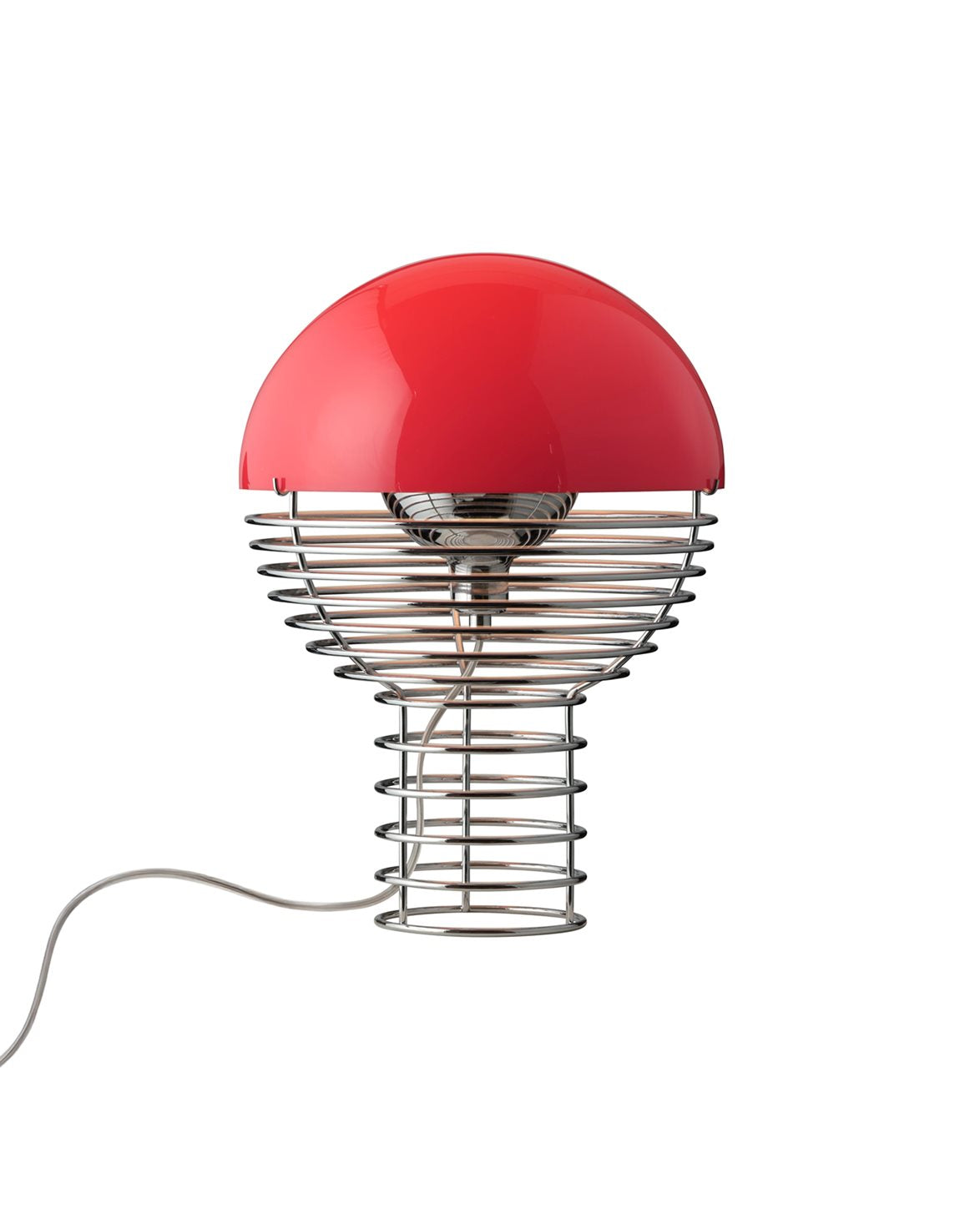 Wire Table Lamp Ø30 Chrome/Red