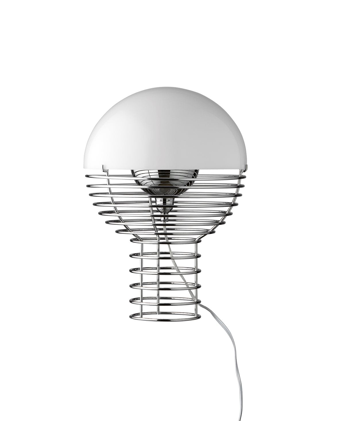 Wire Table Lamp Ø30 Chrome/White