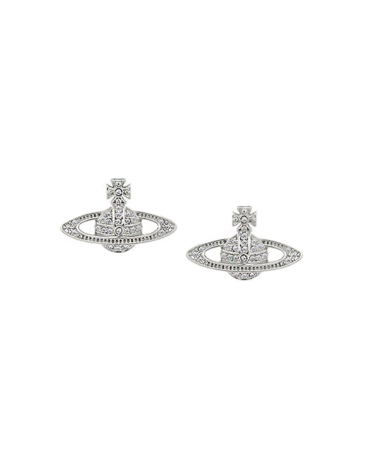 Mini Bas Relief Earrings Platinum/Crystal