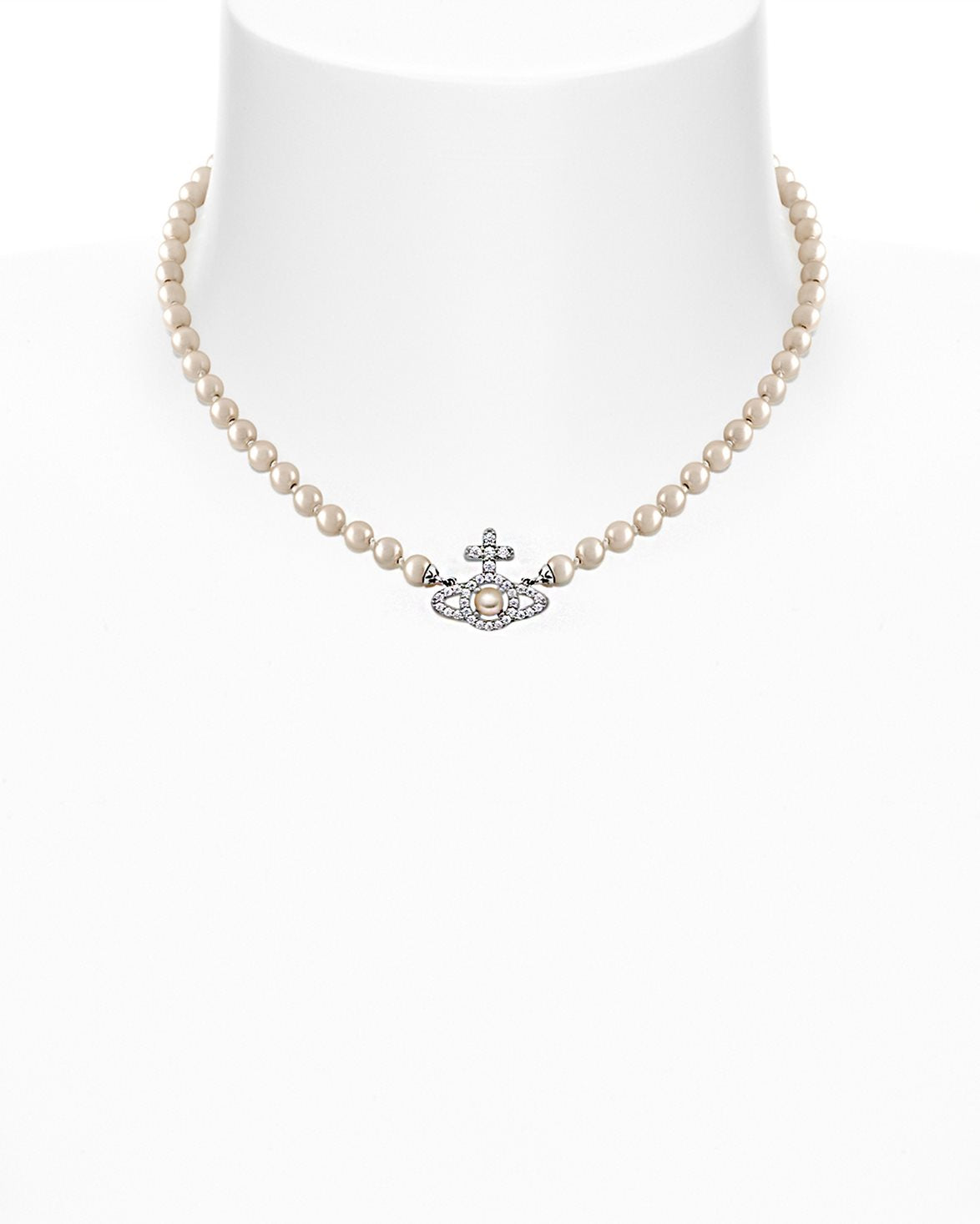 Olympia Pearl Necklace Platinum//Creamrose Pearl
