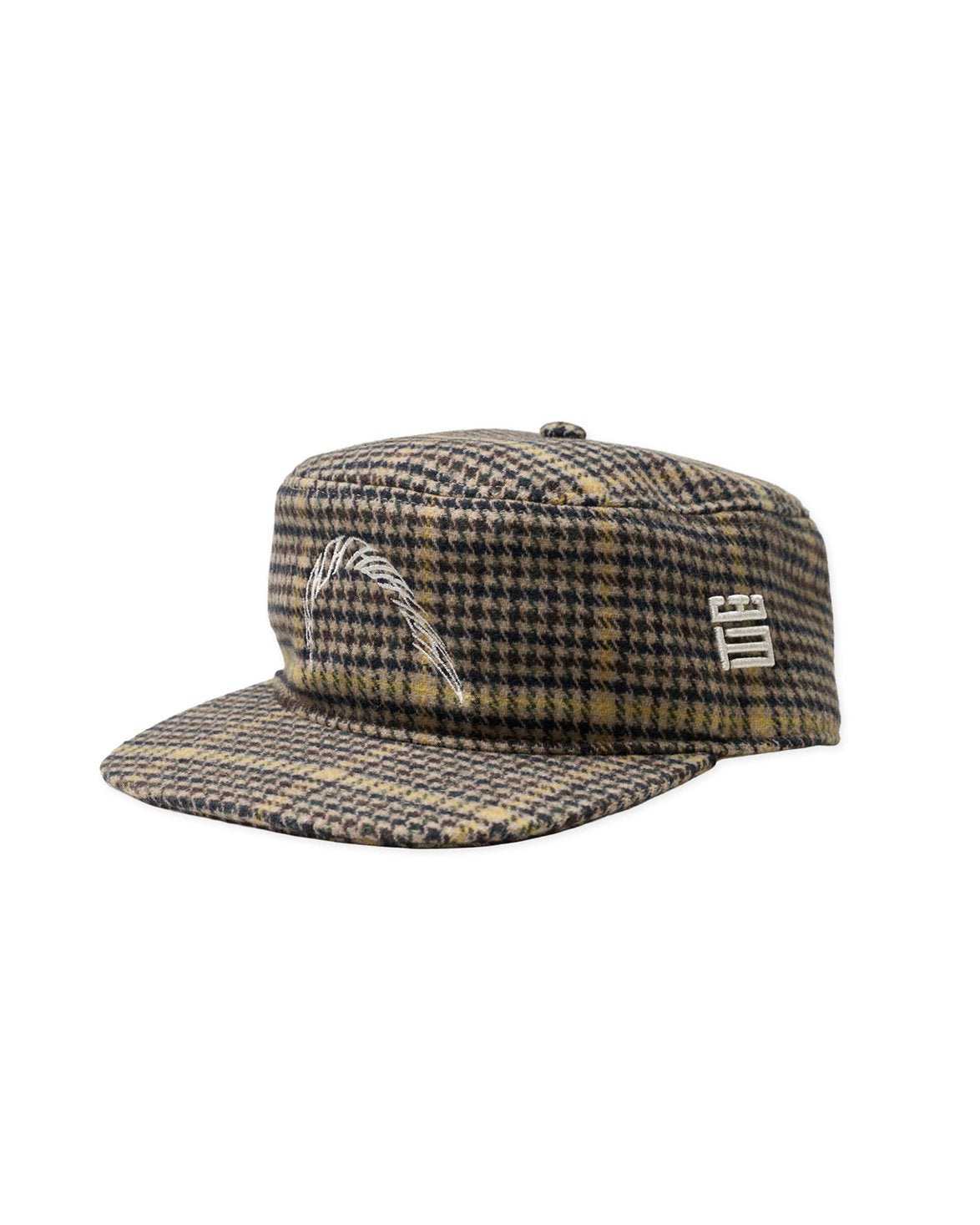Yin Check Pillbox Cap Sand-Yellow