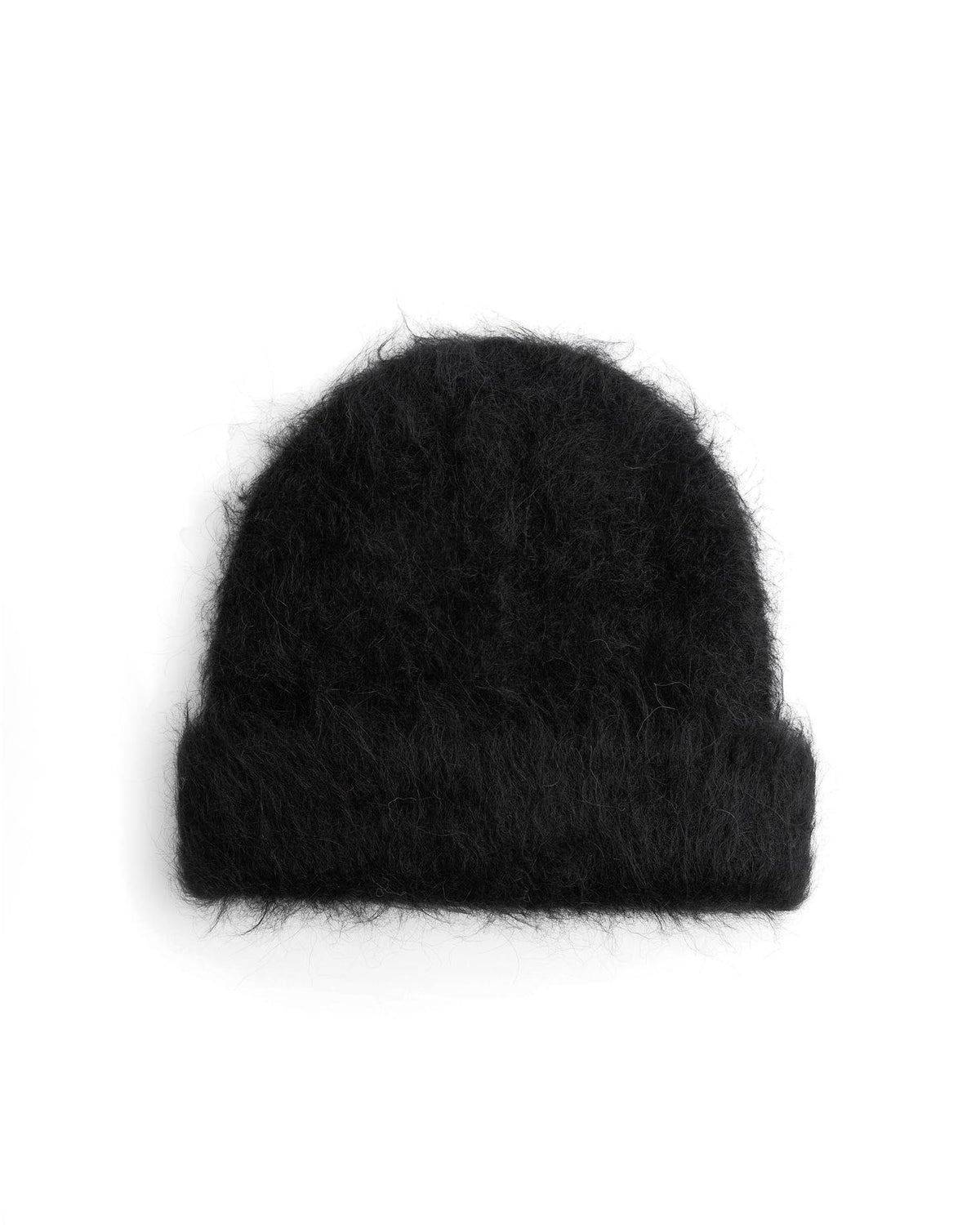 Fuzzy Beanie Black Alpaca