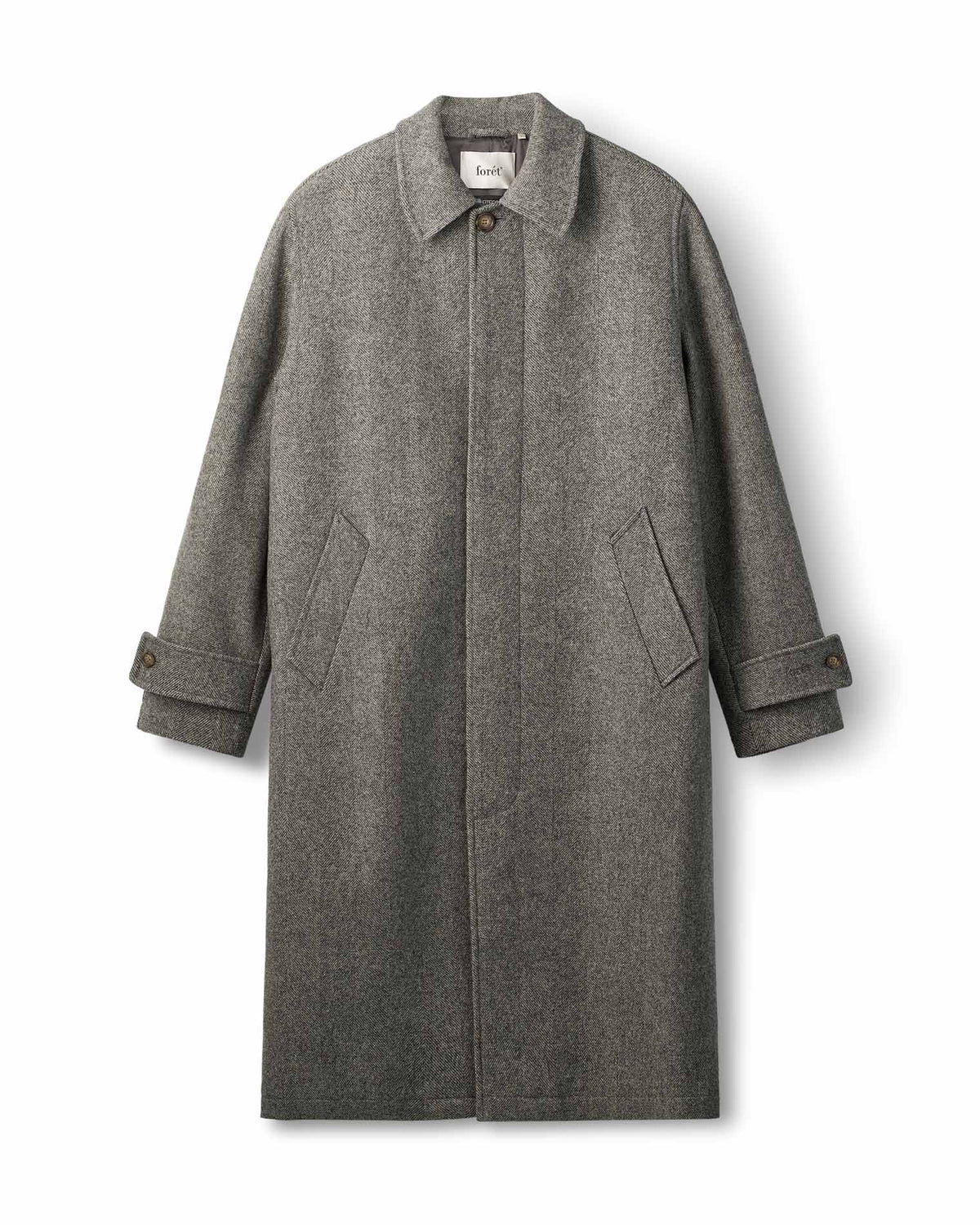 Pine Wool Coat Grey Herringbone