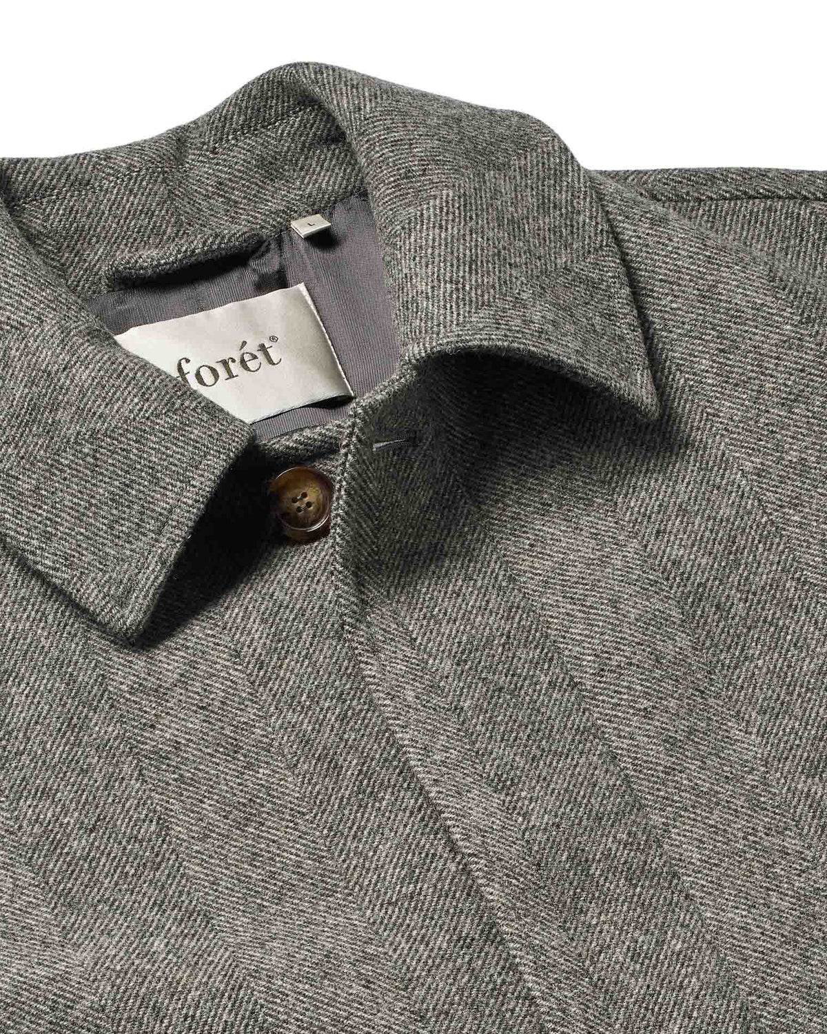 Pine Wool Coat Grey Herringbone