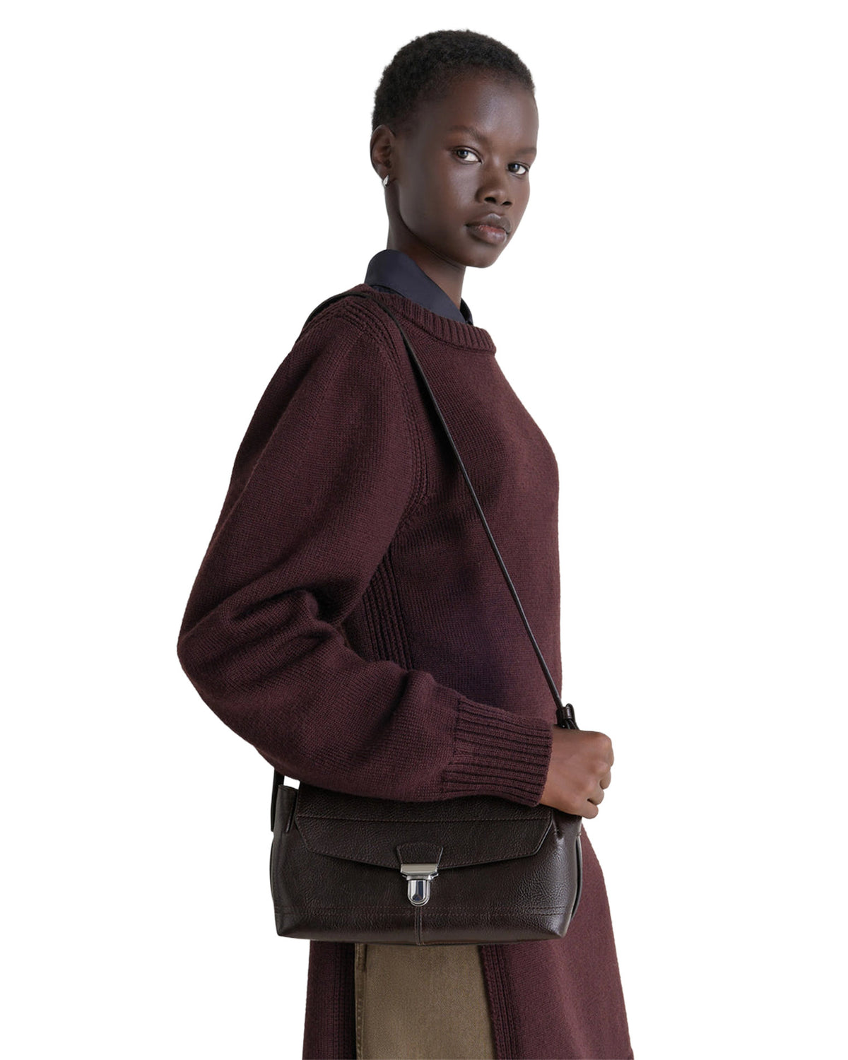 Small Gear Bag Glossy Vegetable Leather Espresso