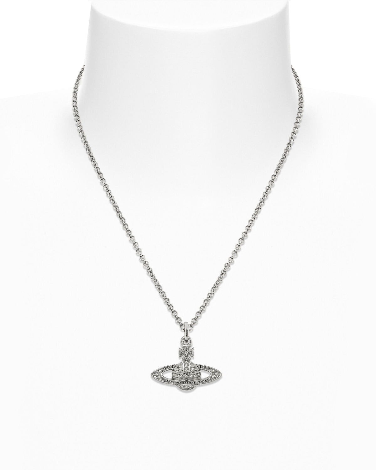 Mini Bas Relief Pendant Platinum/Crystal