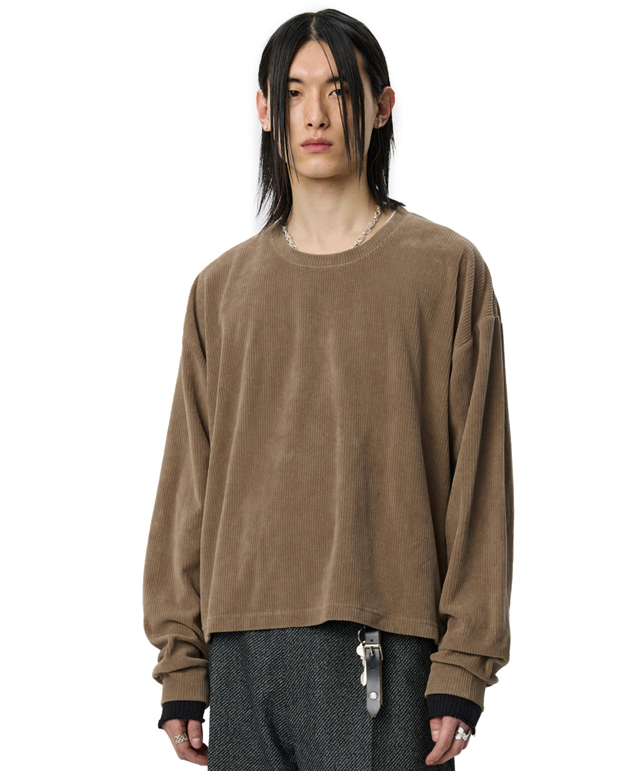 Relaxed Long Sleeve Tee Walnut Husk Pile