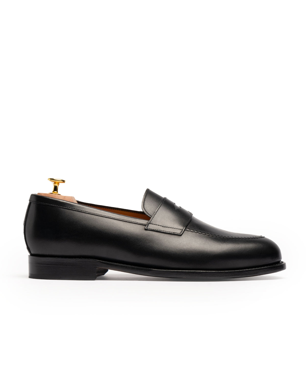 The Penny Loafer Black Calf Rubber Sole