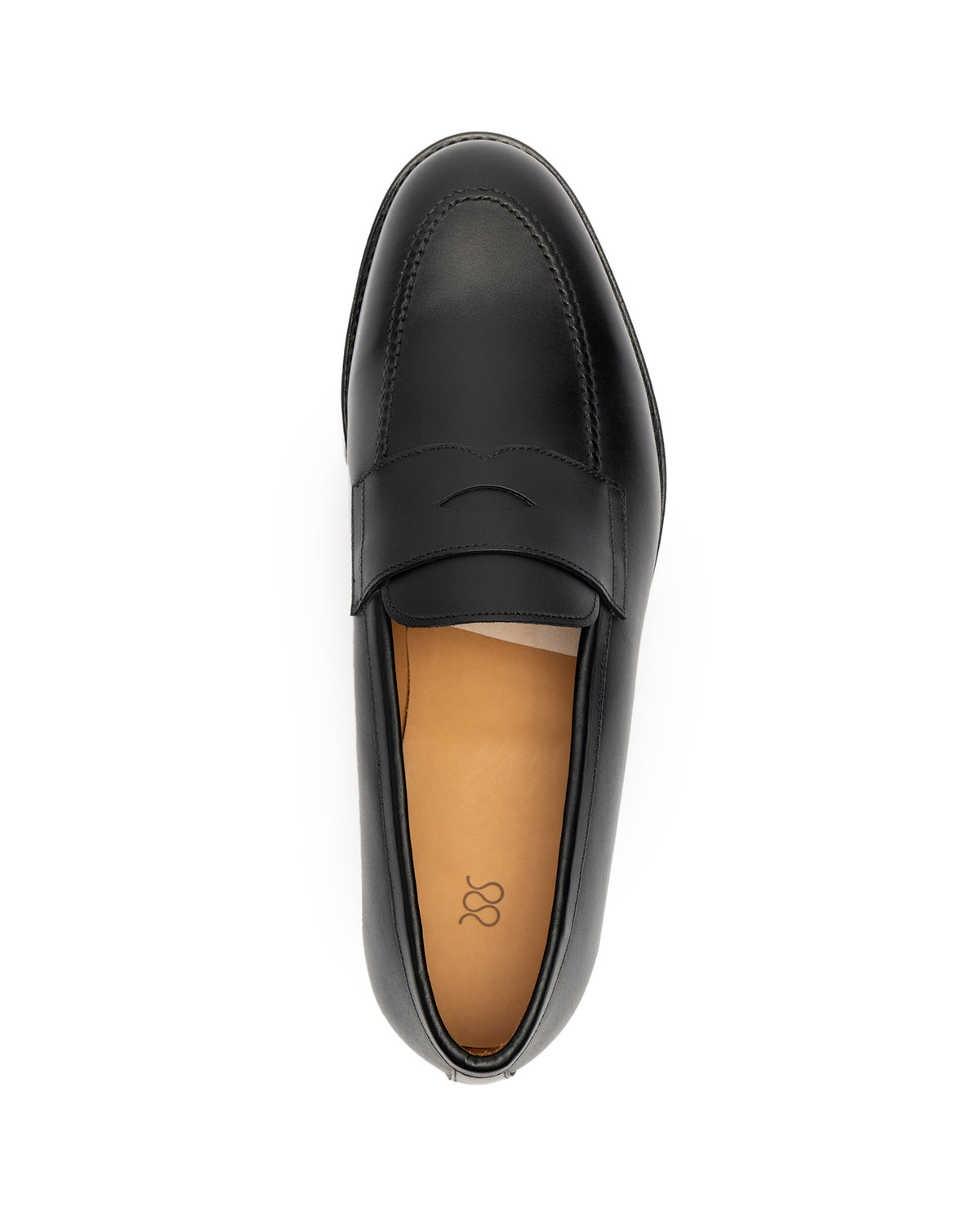 The Penny Loafer Black Calf Rubber Sole