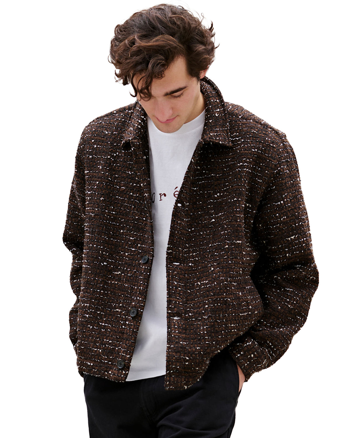 Sun Bouclé Relaxed Fit Overshirt Brown