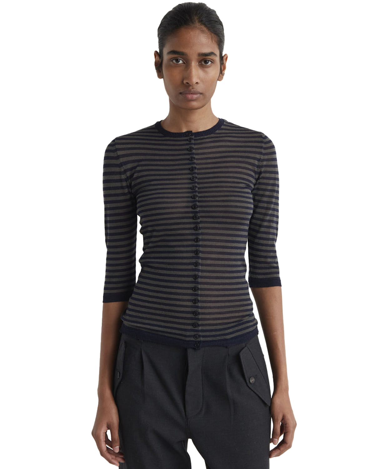 Balsam Fitted Cardigan Dark Grey