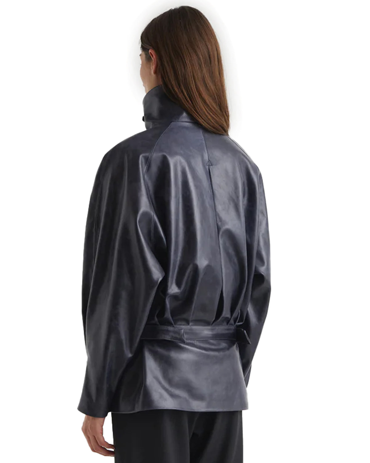 Llança Leather Jacket Navy