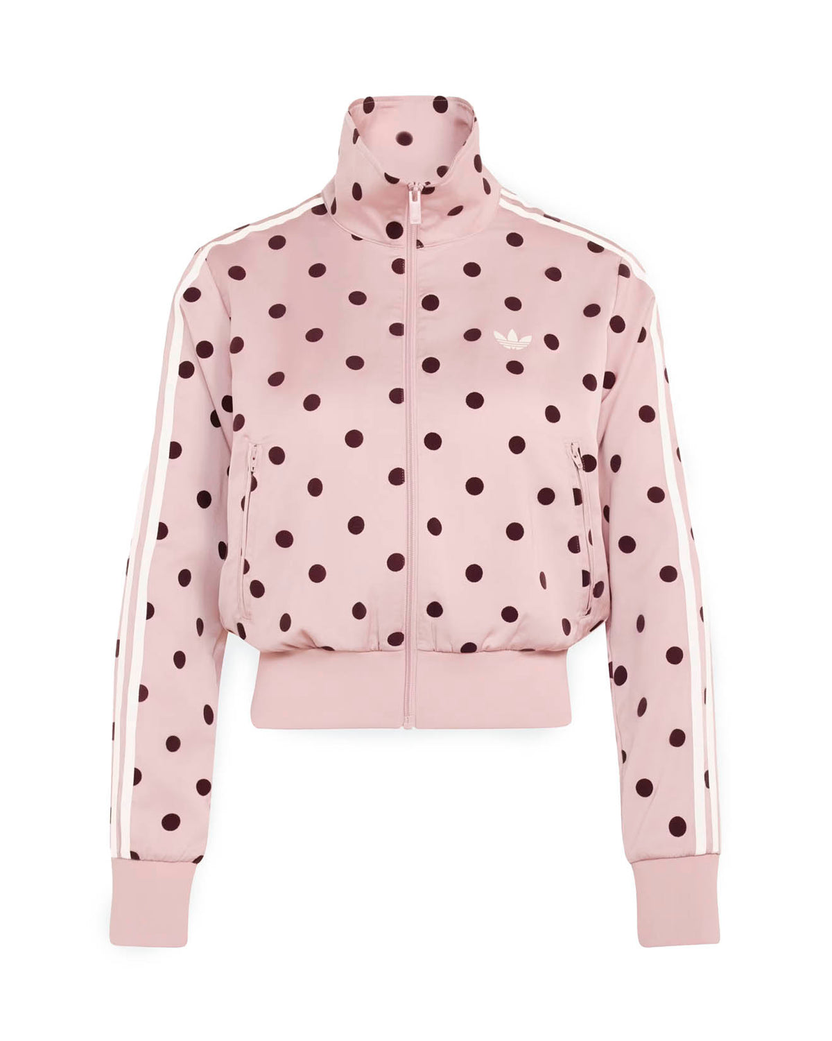 Satin Polka Dot Track Jacket Dual Lilac