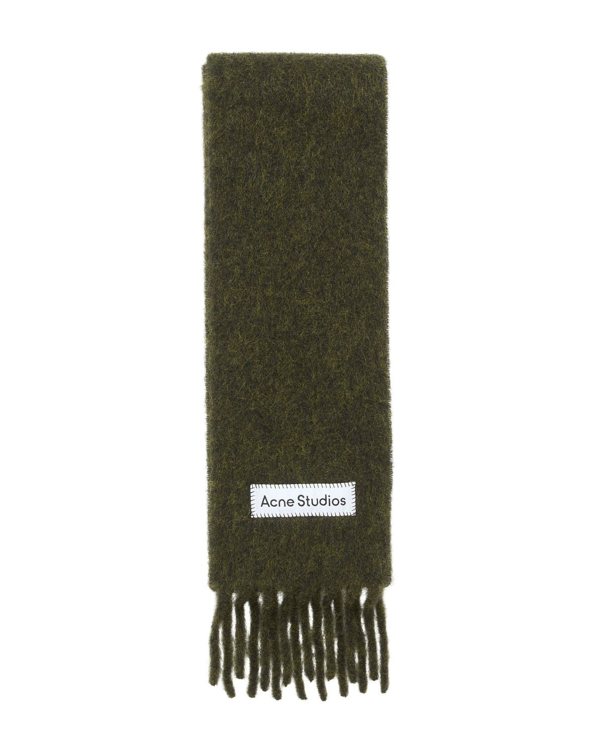 Alpaca Fringe Scarf Solid Forest Green
