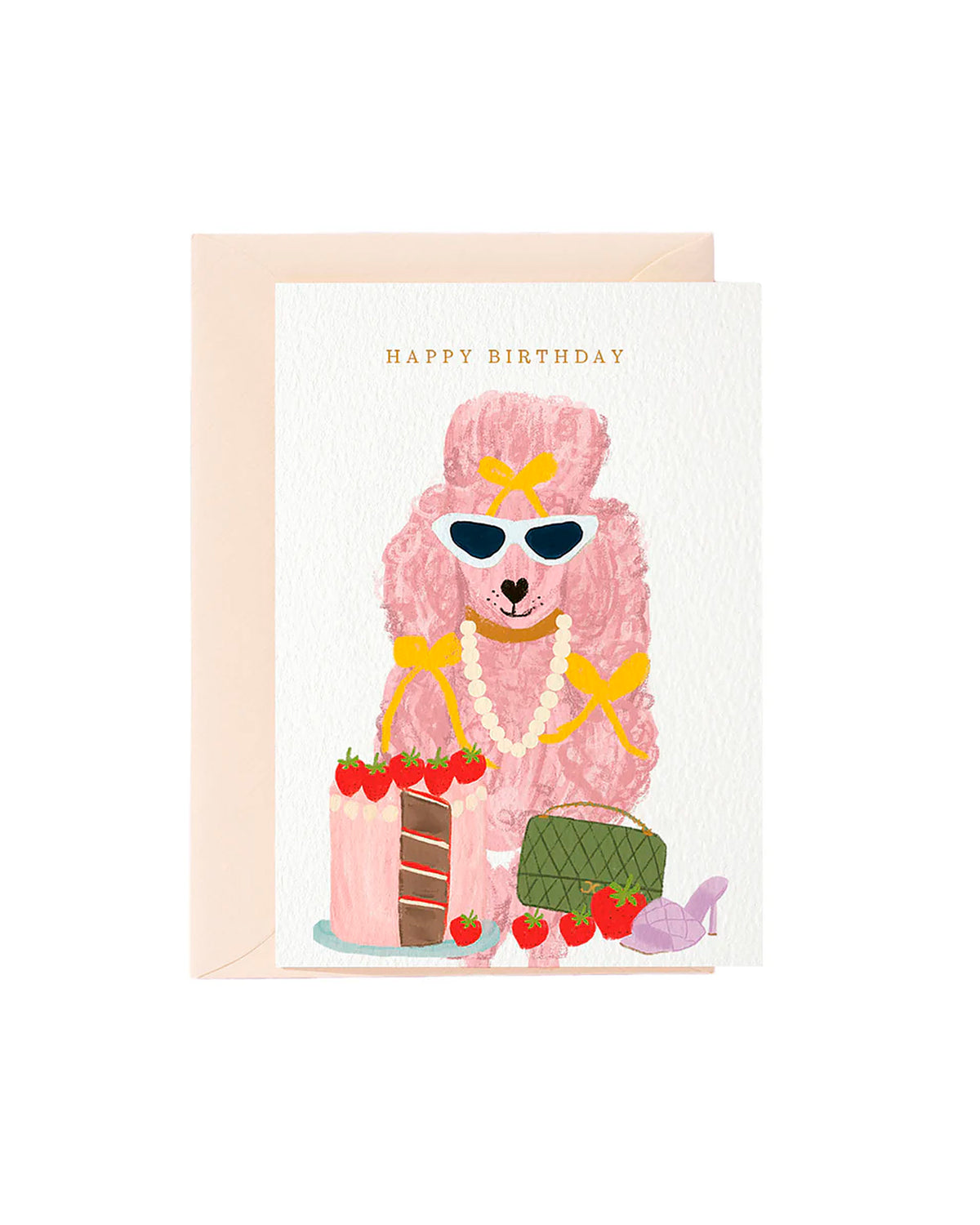 Fashion Birthday Poodle Greeting Card