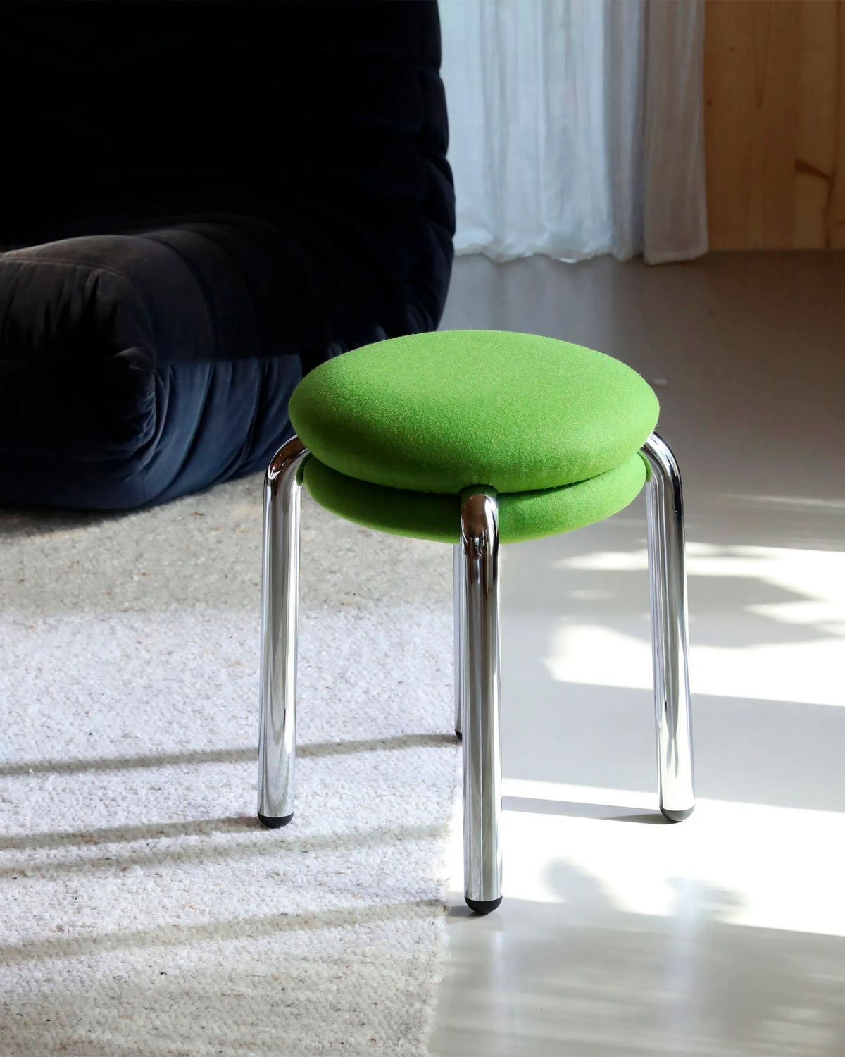 Stool Macaron Green/Chrome