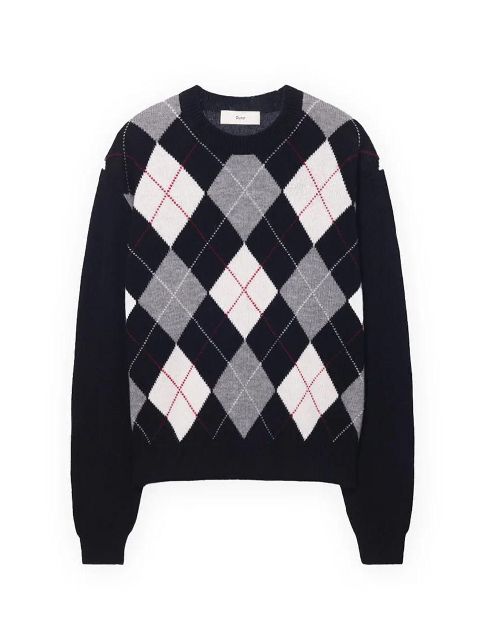 Argyle Crew Neck Sweater Black